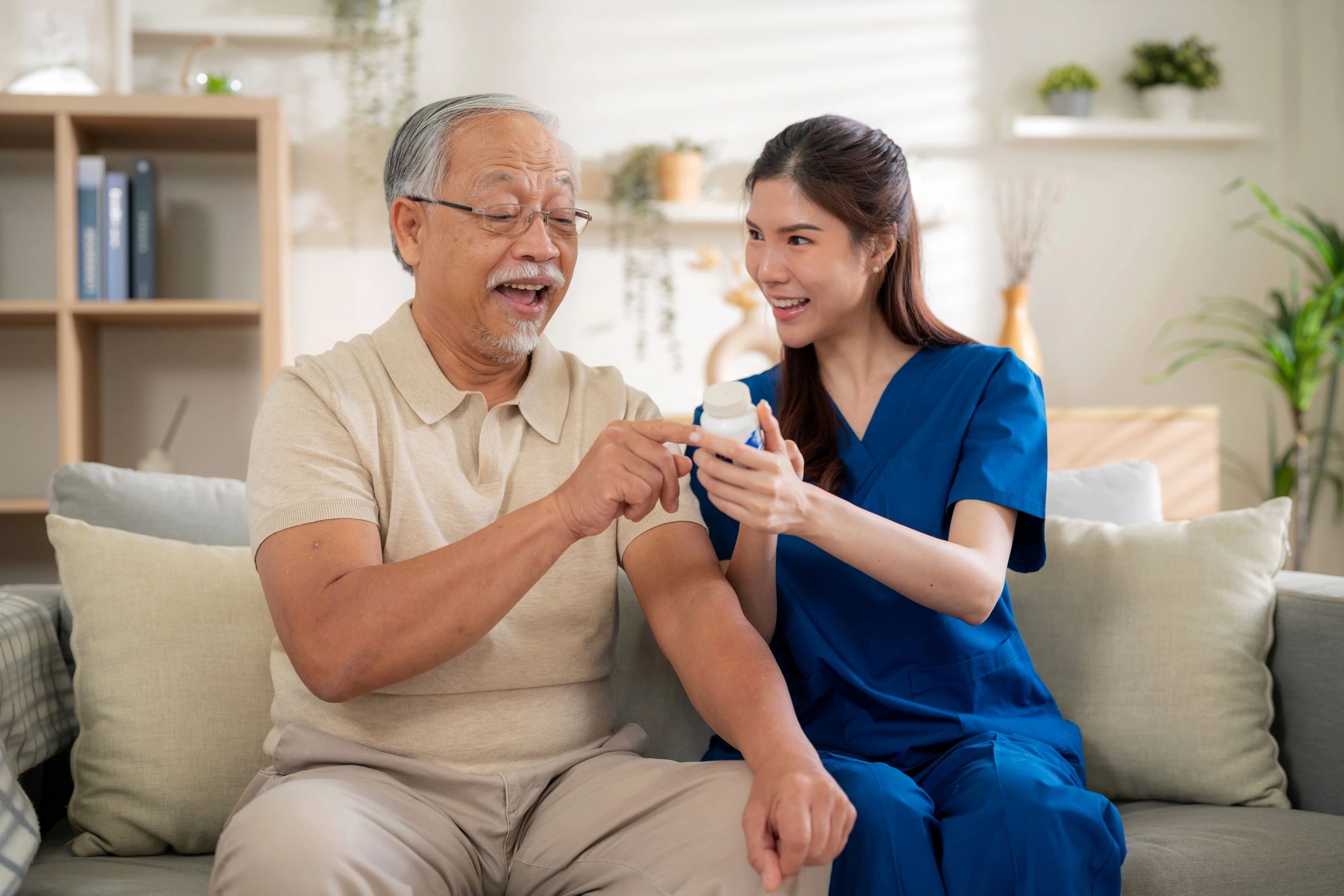 Advisor explaining healthcare information